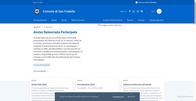 Security scan screenshot of https://www.comune.sanfratello.me.it/