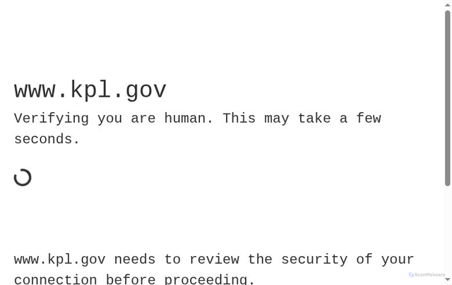 Security scan screenshot of https://www.kpl.gov/