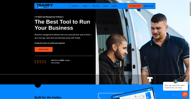 Security scan screenshot of https://tradifyhq.com