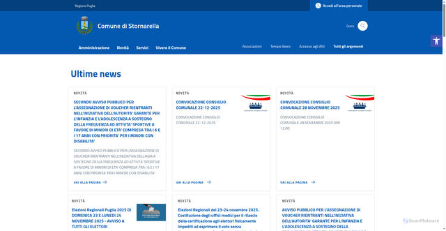 Security scan screenshot of https://comune.stornarella.fg.it/
