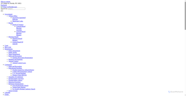 Security scan screenshot of https://villageoffloridany.gov/