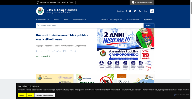 Security scan screenshot of https://www.comune.campoformido.ud.it