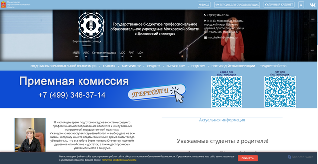 Security scan screenshot of https://schelcol.ru