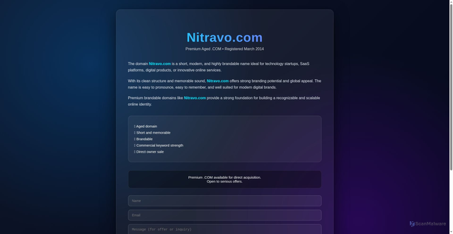 Security scan screenshot of https://nitravo.pages.dev/