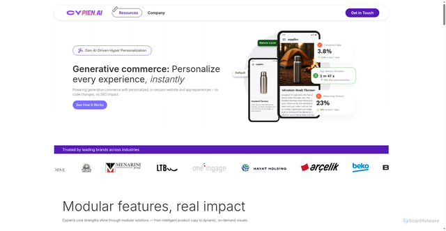 Security scan screenshot of https://cypien.ai
