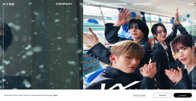 Security scan screenshot of https://hybecorp.com/eng/main