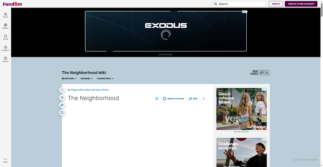 Security scan screenshot of https://theneighborhood.fandom.com/wiki/The_Neighborhood
