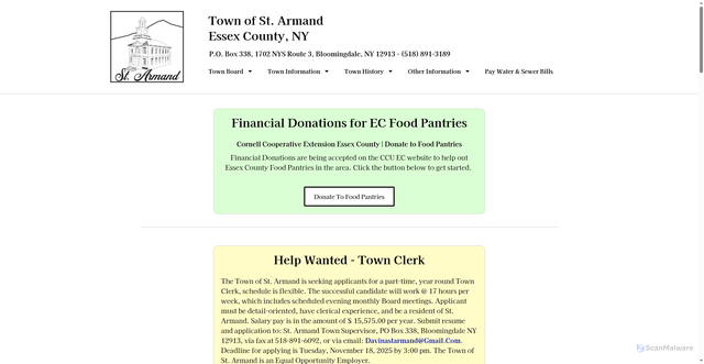 Security scan screenshot of https://townofstarmandny.gov/