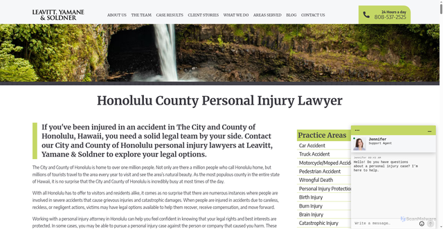 Security scan screenshot of https://lyslaw.com/areas-served/honolulu-county-personal-injury-attorneys/