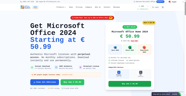 Security scan screenshot of https://microsoft-office.officekeyzone.com/