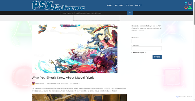 Security scan screenshot of https://psxextreme.com/feature/what-you-should-know-about-marvel-rivals/