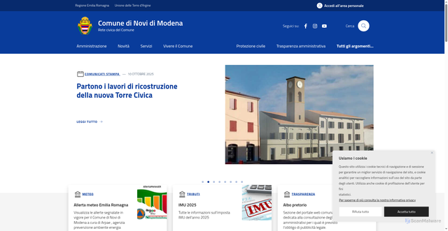 Security scan screenshot of https://www.comune.novi.mo.it/
