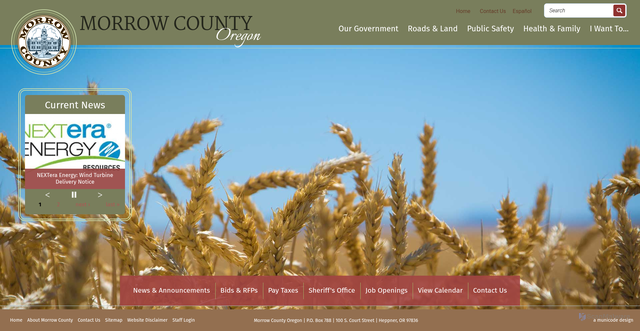 Security scan screenshot of https://www.morrowcountyor.gov/