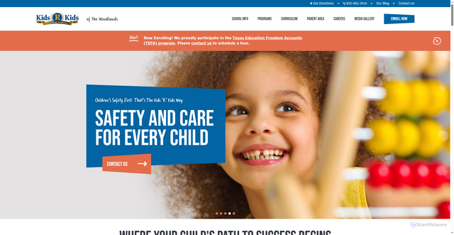 Security scan screenshot of https://kidsrkids.com/the-woodlands/