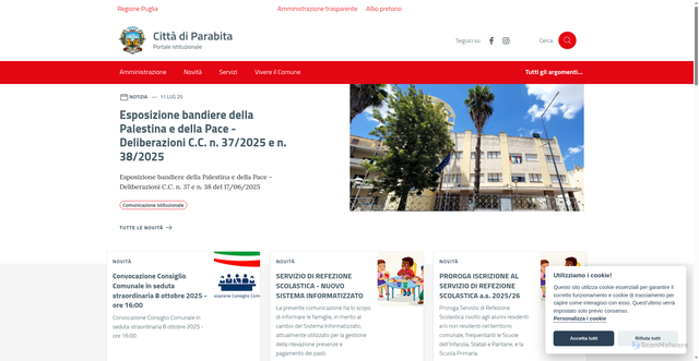 Security scan screenshot of https://www.comune.parabita.le.it/