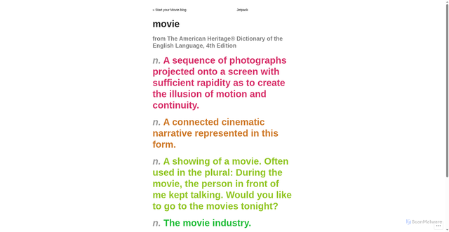 Security scan screenshot of https://movie.blog