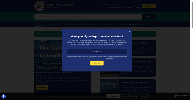 Security scan screenshot of http://www.looetowncouncil.gov.uk