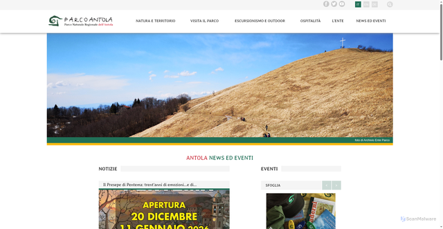 Security scan screenshot of https://www.parcoantola.it/