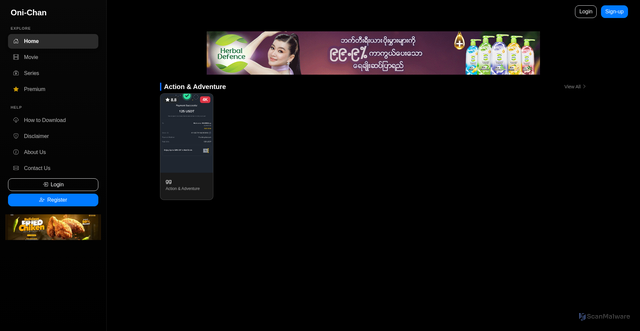 Security scan screenshot of https://onichanmyanmar.com/