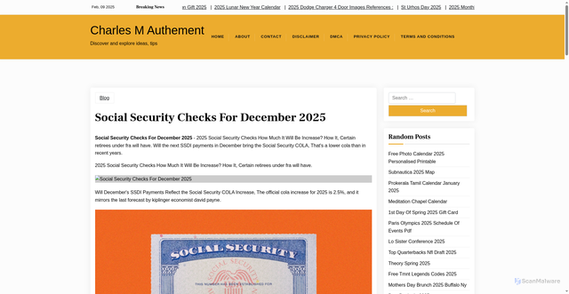 Security scan screenshot of https://charlesmauthements.pages.dev/bgdyr-social-security-checks-for-december-2025-hpcar/
