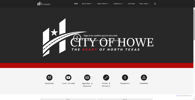 Security scan screenshot of https://cityofhowetx.gov/