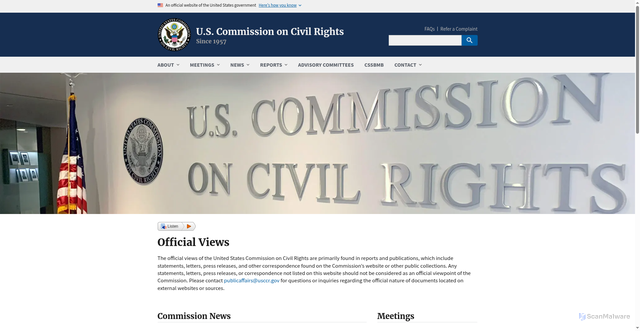 Security scan screenshot of https://www.usccr.gov/
