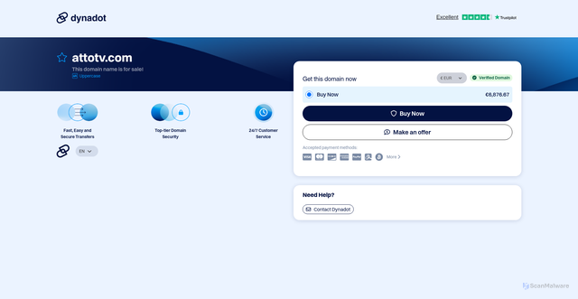 Security scan screenshot of http://attotv.com/