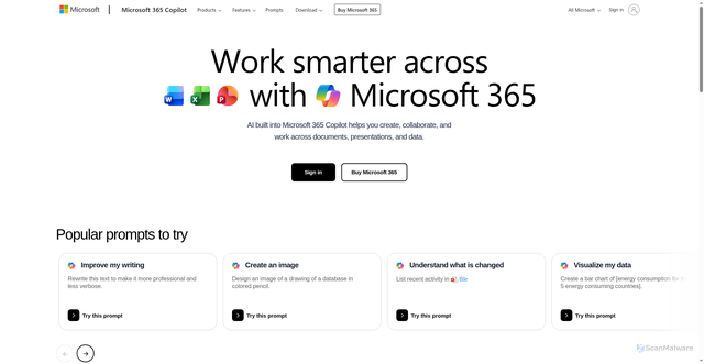 Security scan screenshot of https://microsoft365.com