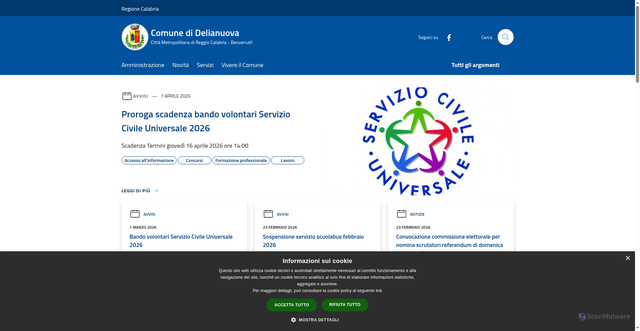 Security scan screenshot of https://www.comune.delianuova.rc.it/it