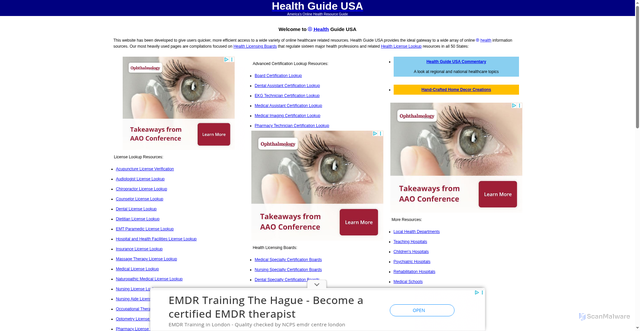 Security scan screenshot of https://www.healthguideusa.org
