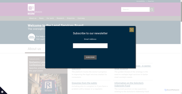 Security scan screenshot of http://www.legalservicesboard.org.uk