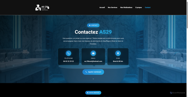 Security scan screenshot of https://as-29.com/contact/
