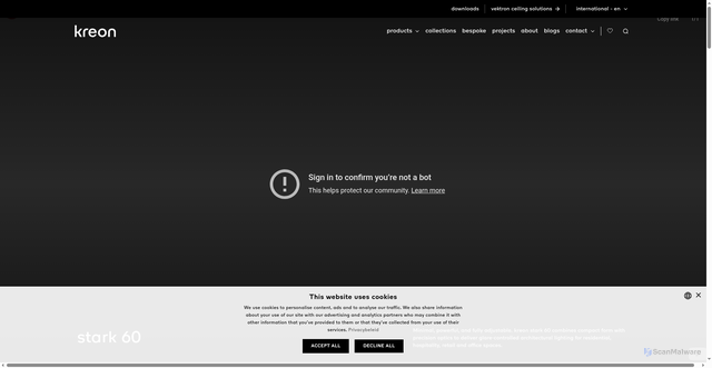 Security scan screenshot of https://www.kreon.com
