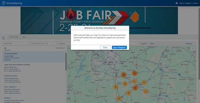 Security scan screenshot of https://johnstoncountync.schoolspring.com/