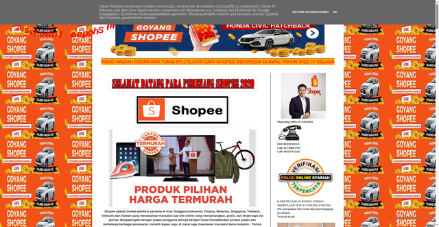 Security scan screenshot of https://shopee1718.blogspot.com/