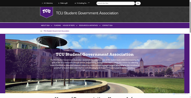 Security scan screenshot of https://sga.tcu.edu/