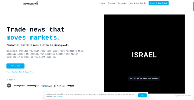 Security scan screenshot of https://newsquawk.com/