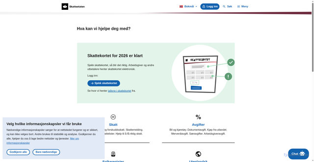 Security scan screenshot of https://skatteetaten.no