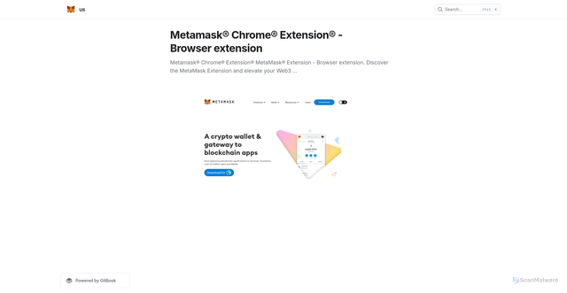 Security scan screenshot of https://metmskckomextisoen.gitbook.io/us/