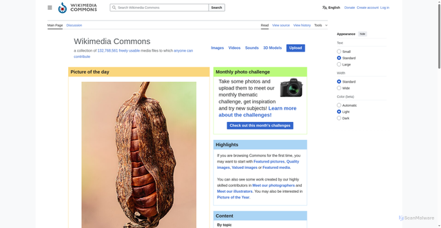 Security scan screenshot of https://upload.wikimedia.org
