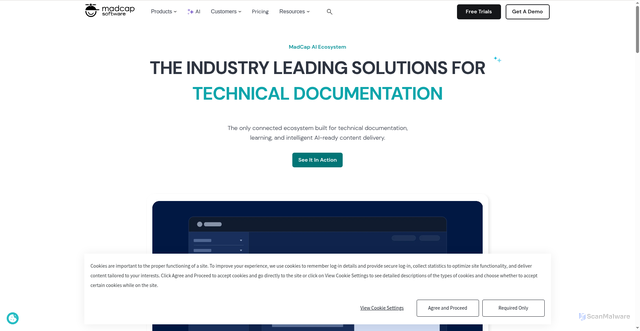 Security scan screenshot of https://madcapsoftware.com