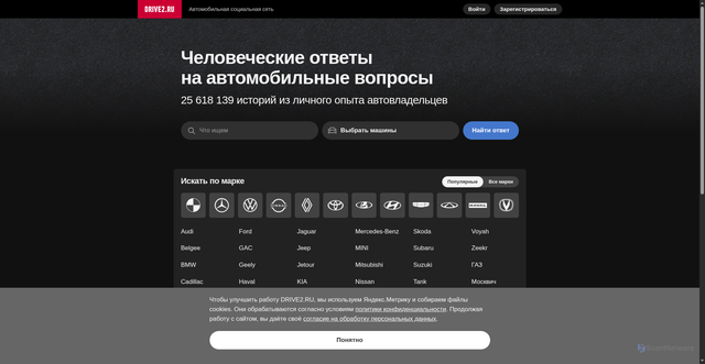 Security scan screenshot of https://api.drive2.ru