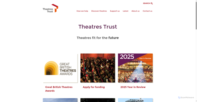 Security scan screenshot of http://www.theatrestrust.org.uk