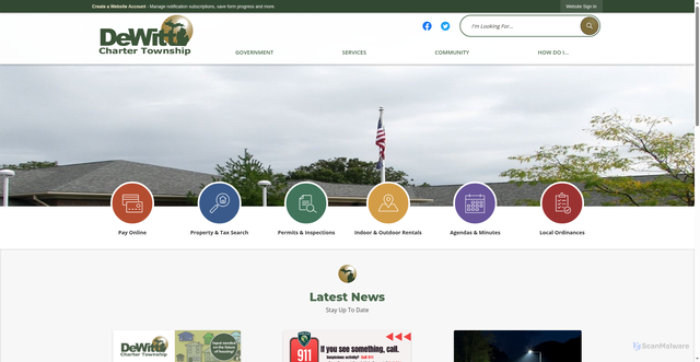 Security scan screenshot of https://dewitttownship.gov/