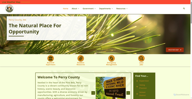 Security scan screenshot of https://perrycountyms.gov/