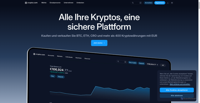Security scan screenshot of https://crypto.com/de