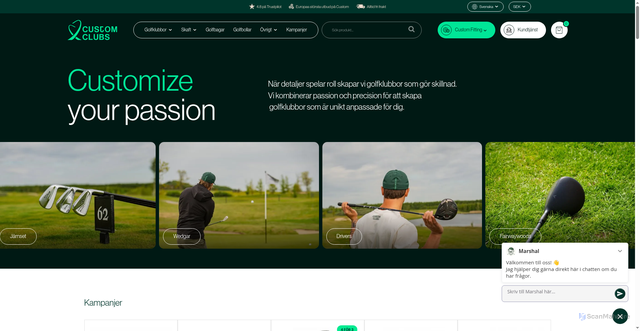 Security scan screenshot of https://customclubs.se