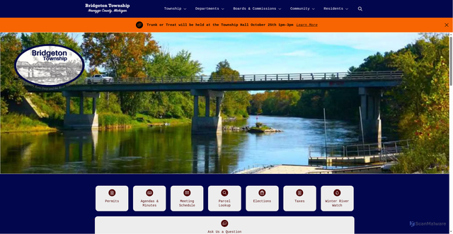 Security scan screenshot of https://bridgetontownshipmi.gov/