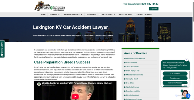 Security scan screenshot of https://getthetiger.com/lexington/car-accidents/