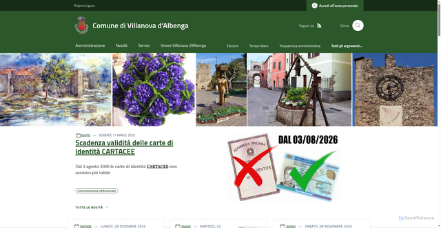 Security scan screenshot of https://www.villanovadalbenga.com/